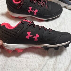 Under Armour Kids' Black and Pink Sneakers